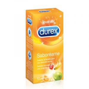 Preservativo de latex de caucho natural con sabor y olor a frutas: fresa, platano, manzana y naranja